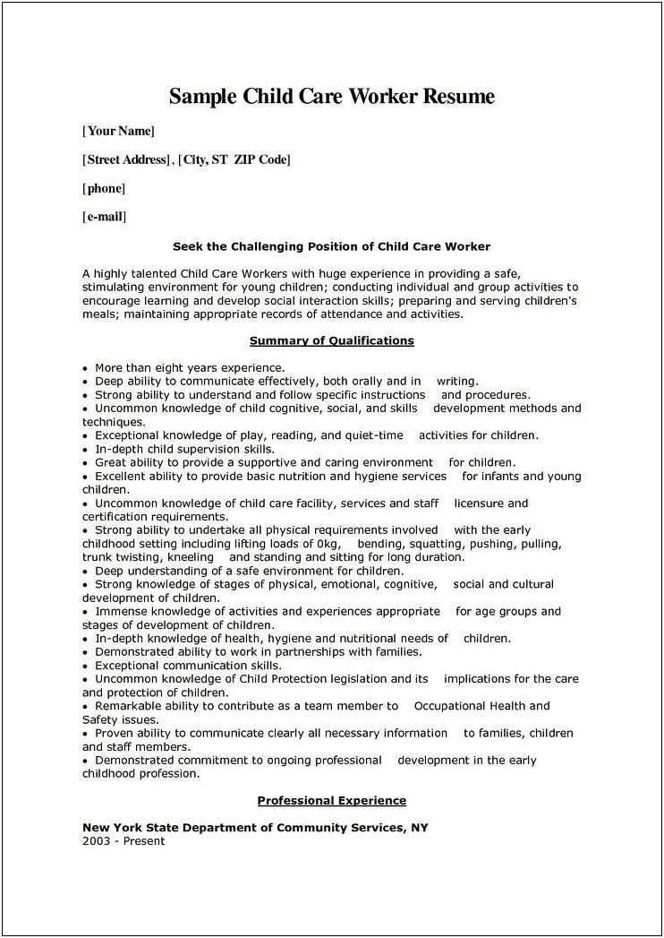 Example Resume For Young People
