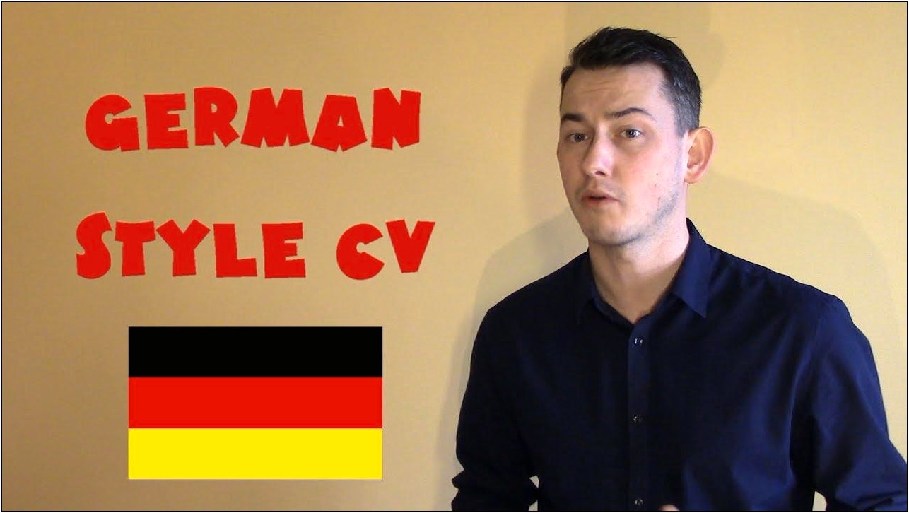Example Resume In German Outline