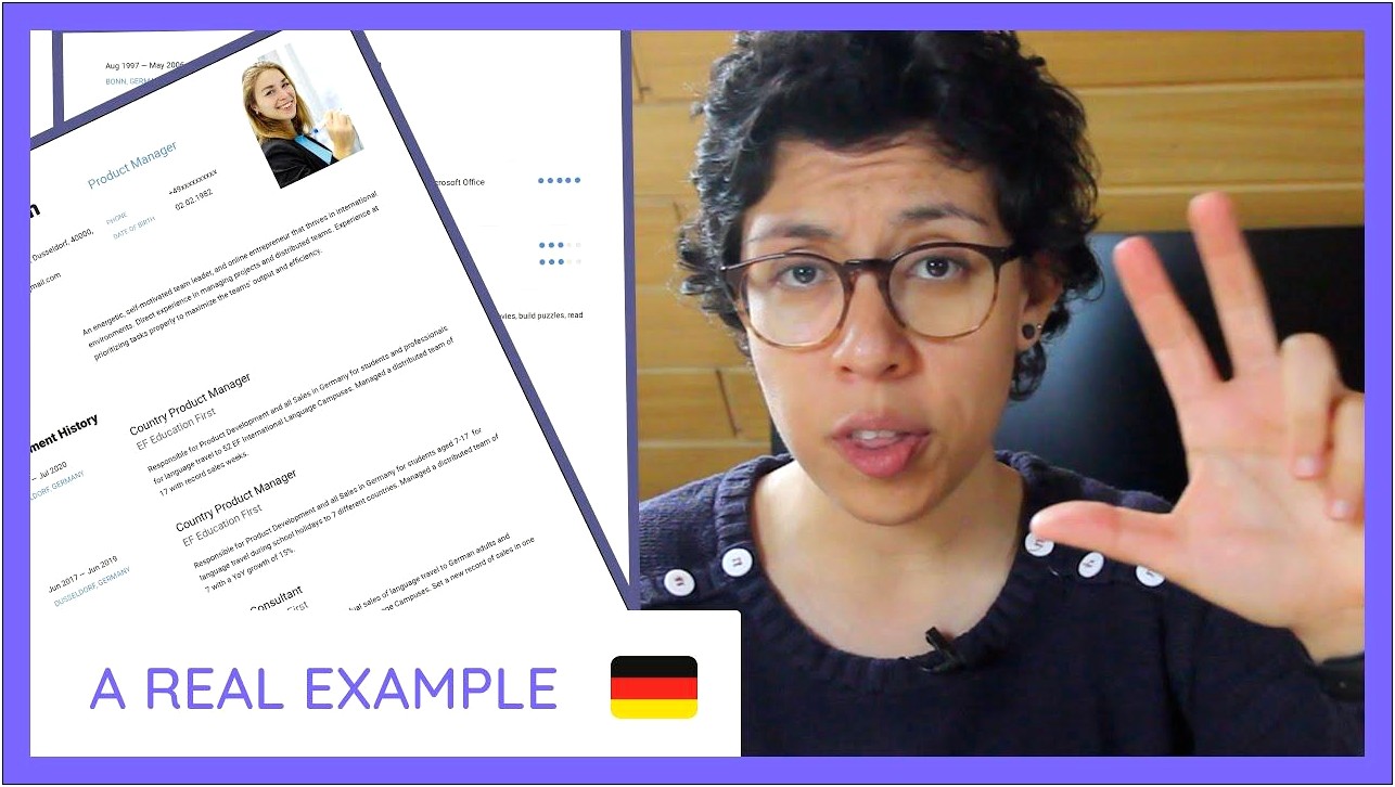 Example Resume In German Template