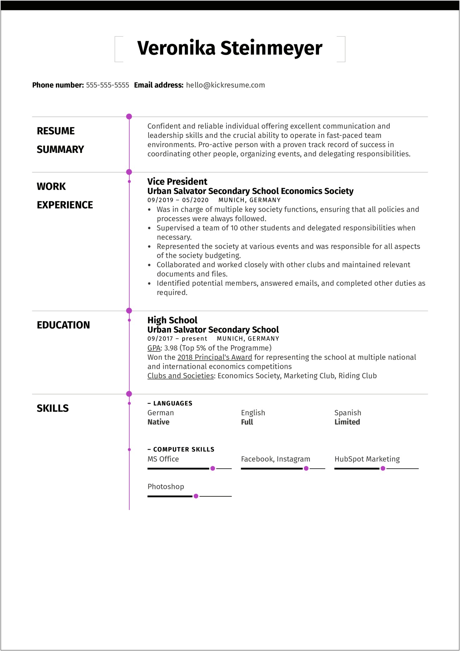 Example Resume Teenager First Job