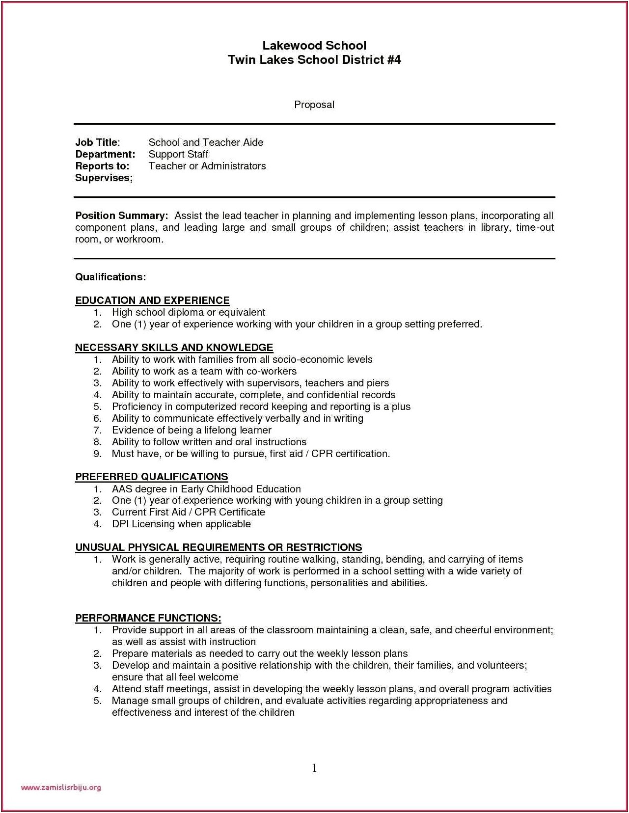 Example Resume With Cpr Certification