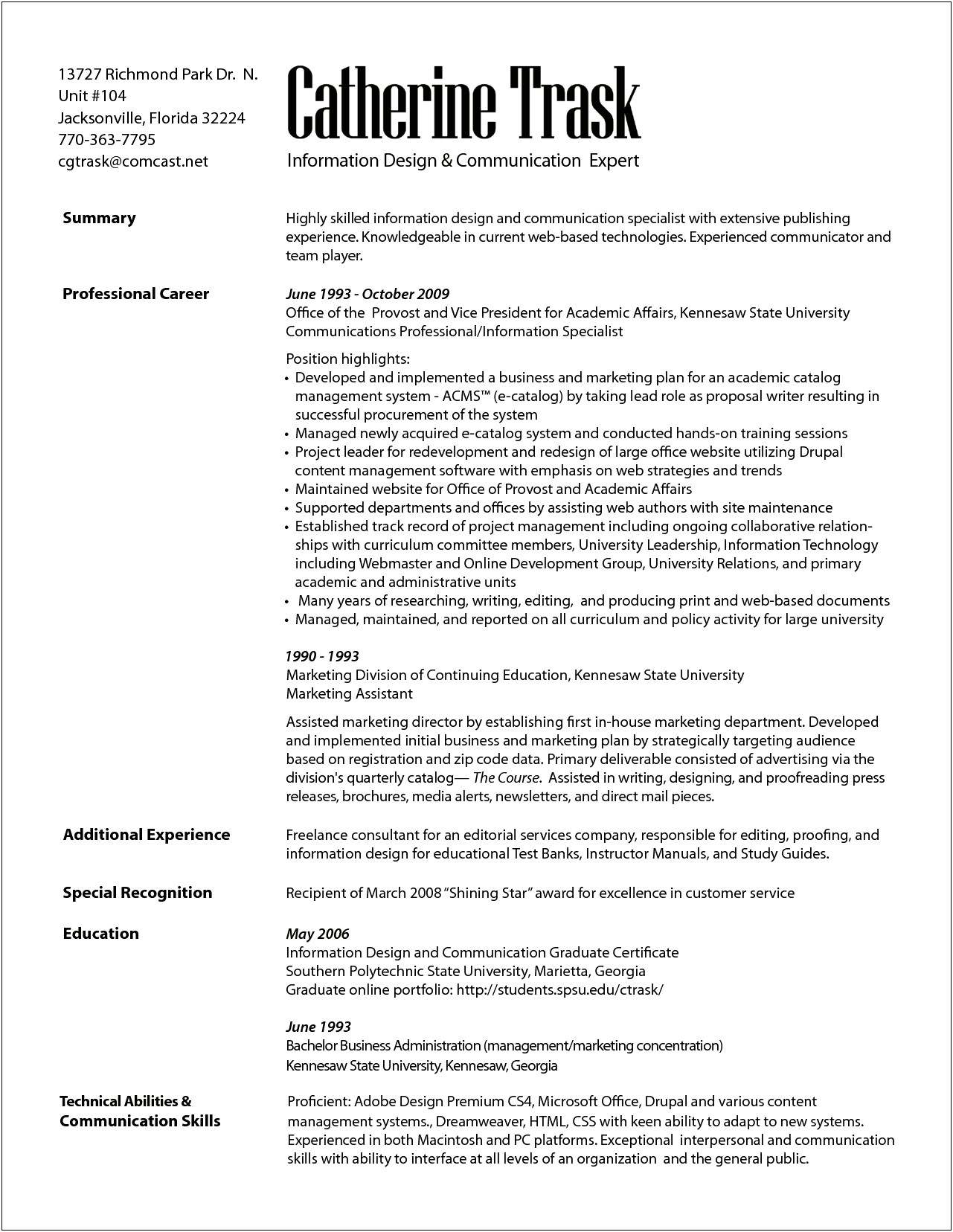 Example Resume With Siebel And Salesforce Experience