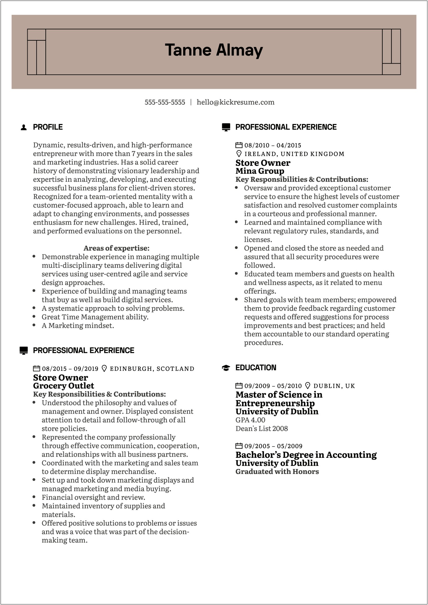 Example Summary For Retail Resume
