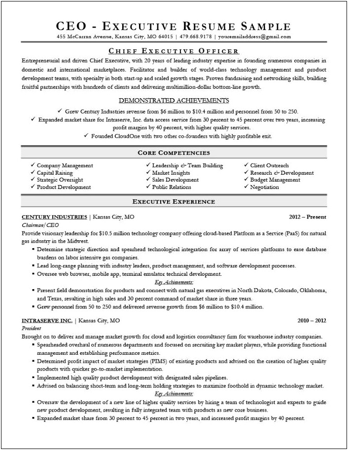 Examples Of A Excellent Resumes