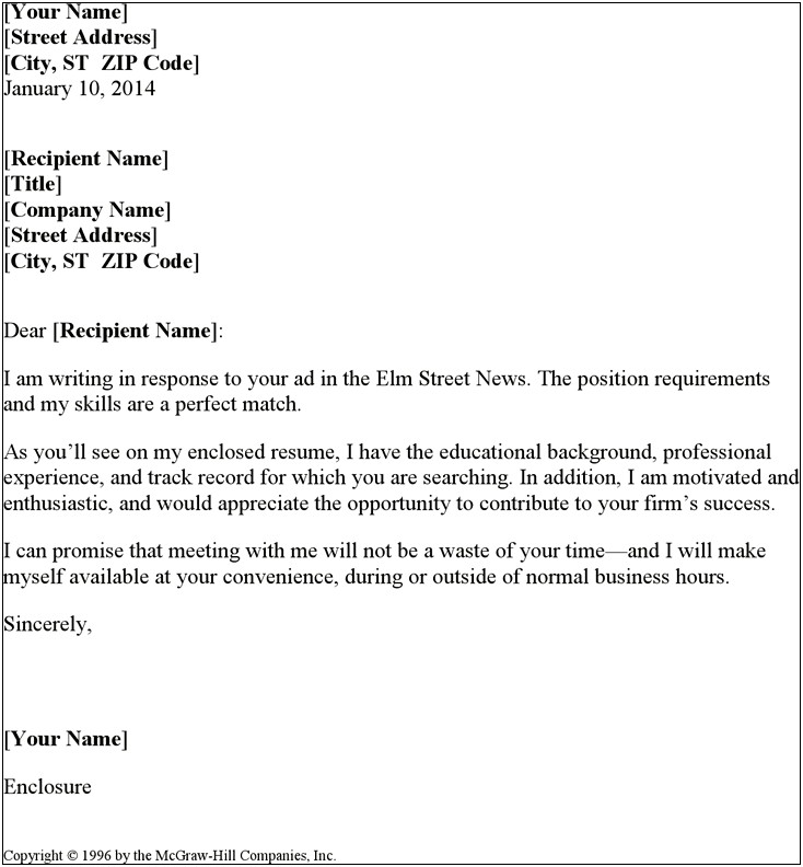 Examples Of A Resume Civer Letter