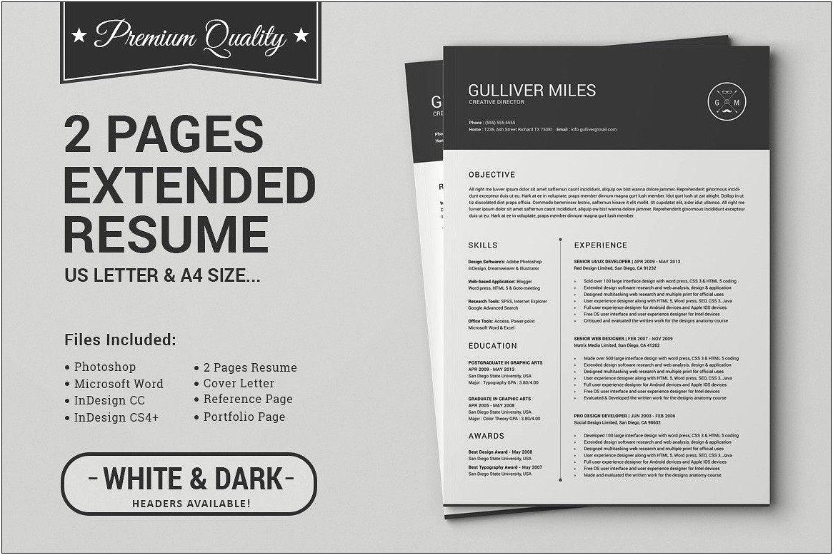 Examples Of A Two Page Resume