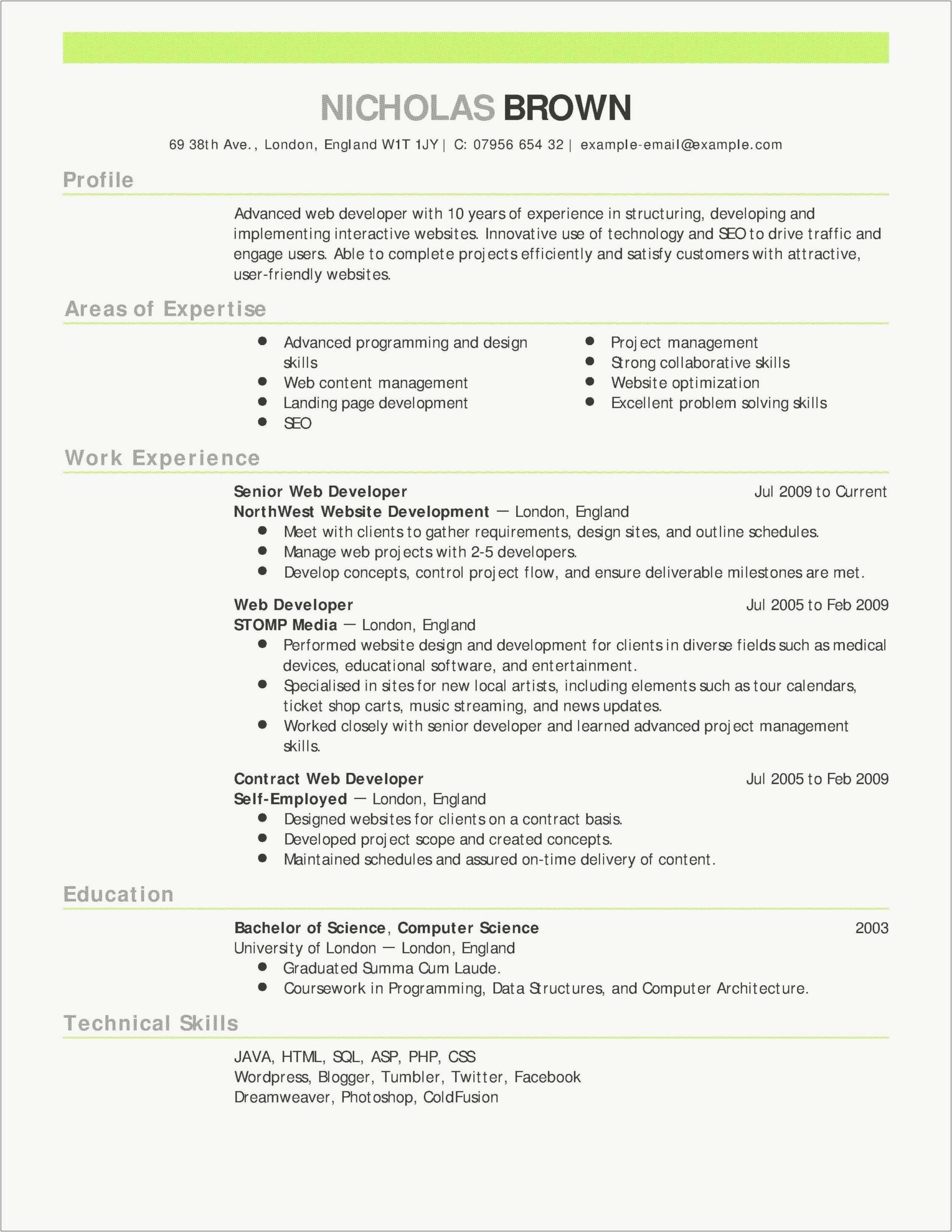 Examples Of Abilities Statement On Resume