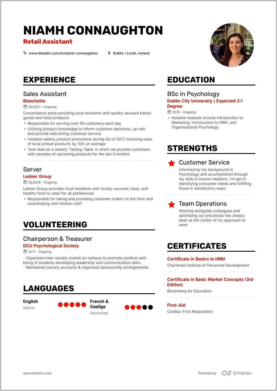 Examples Of Accomplishments For Resume In Retail
