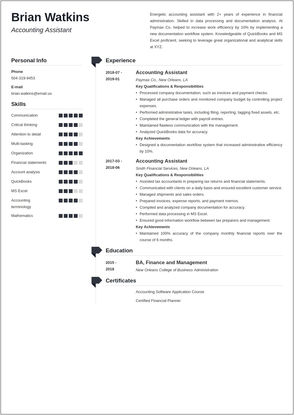 Examples Of Assets On Resume