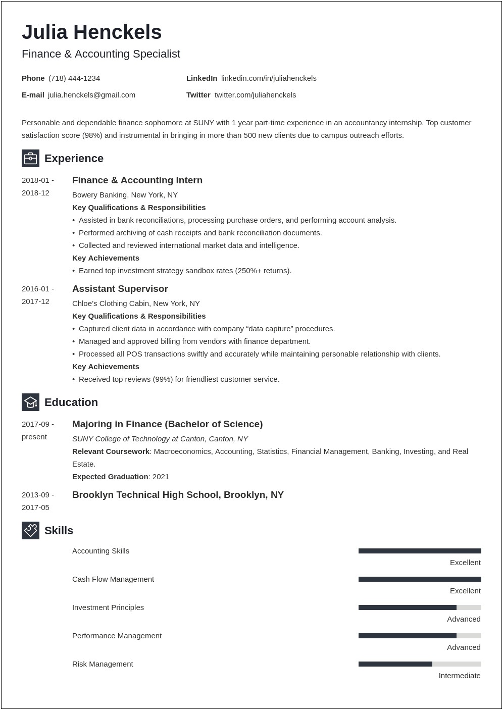 Examples Of College Resume Objectives