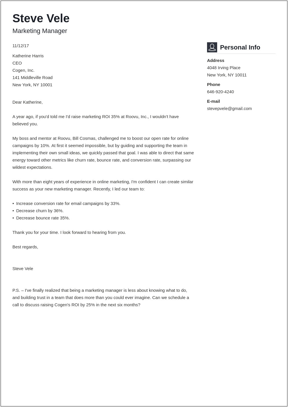 Examples Of Cover Letter Email For Resume