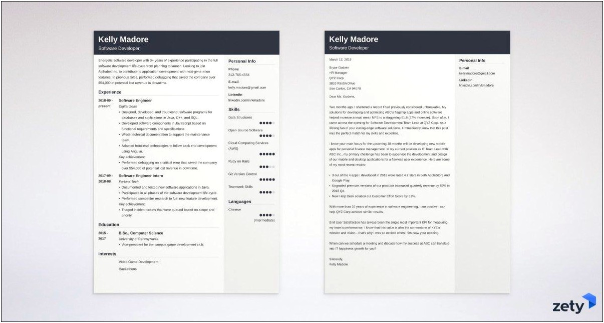 Examples Of Cover Page Of Your Resume