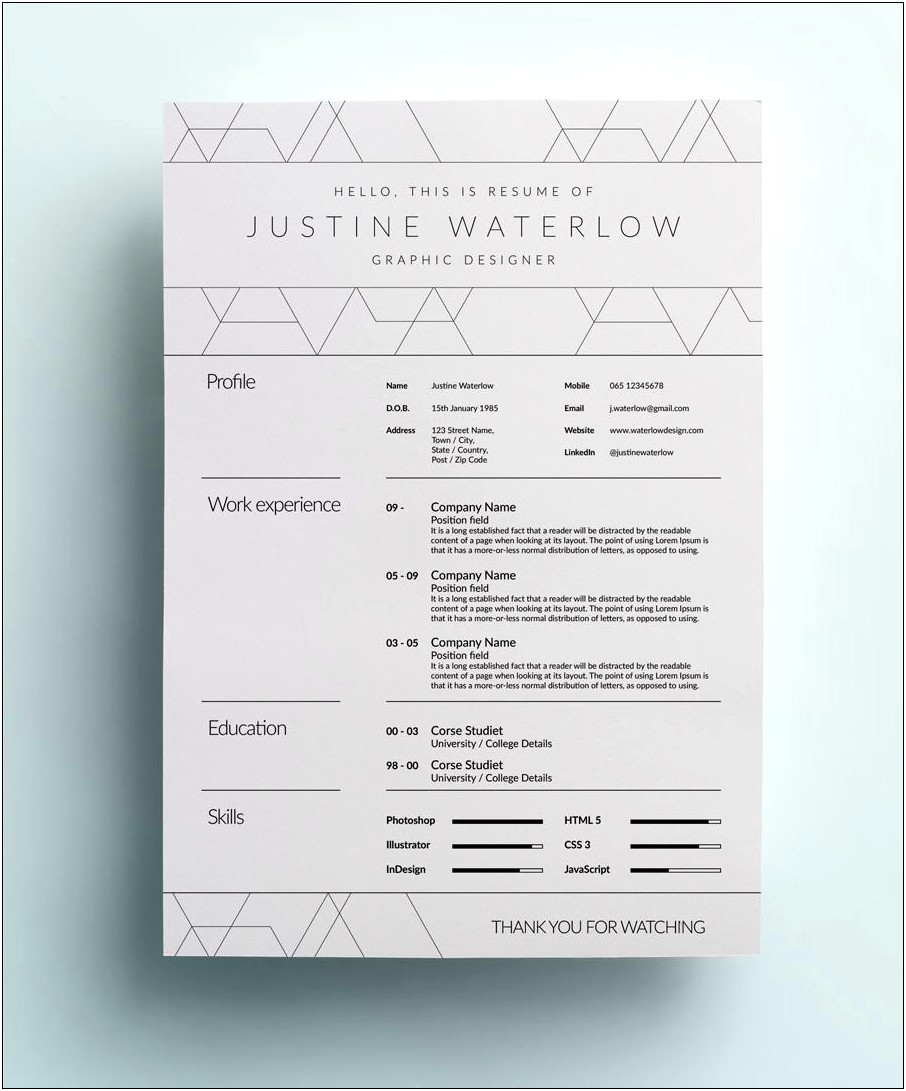 Examples Of Creative Graphic Design Resumes