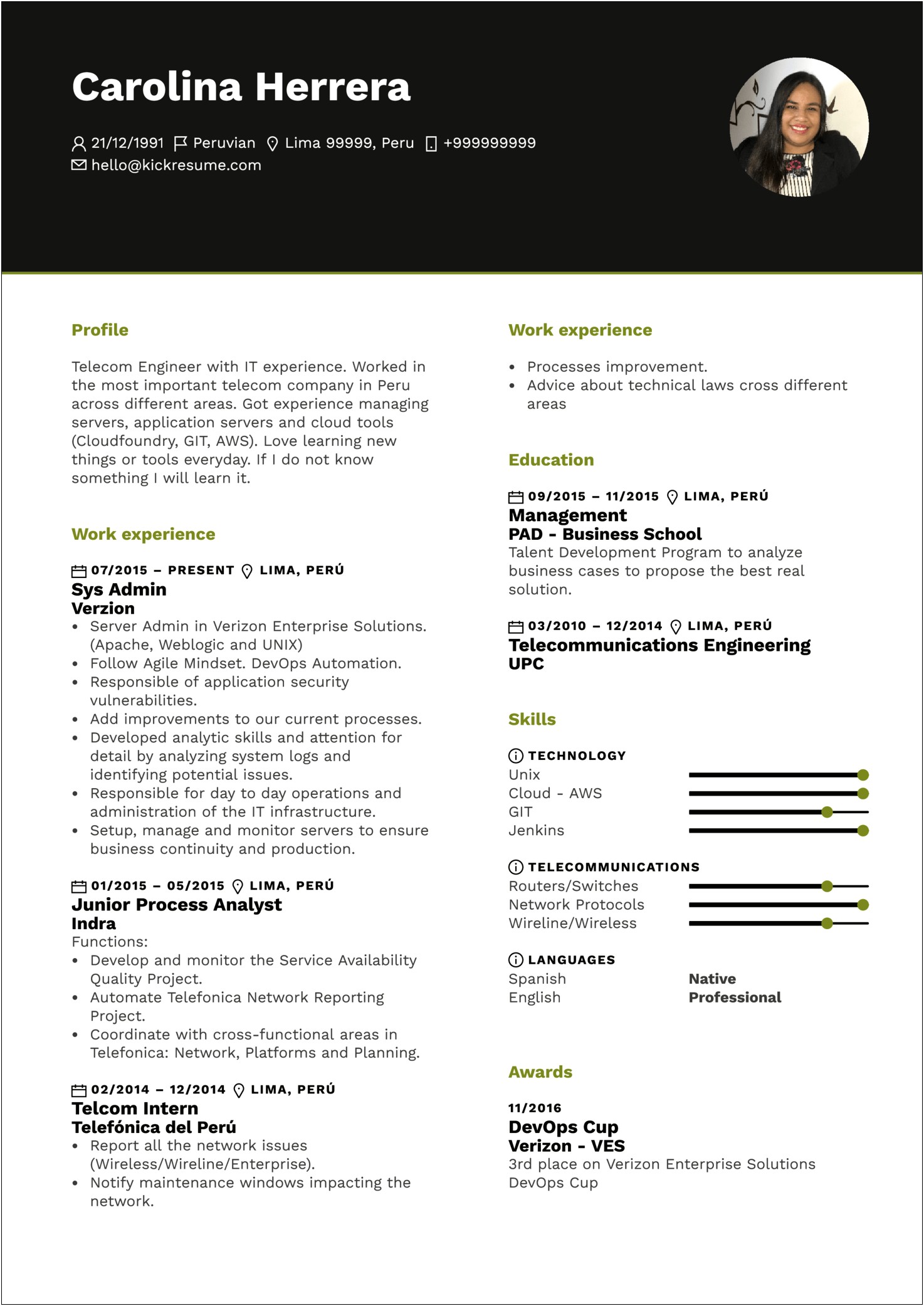 Examples Of Current Resumes 2015