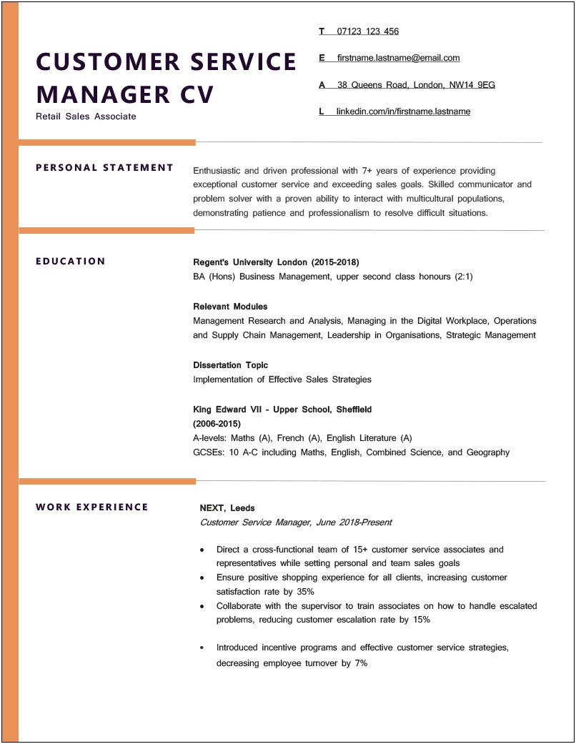 Examples Of Customer Experience Manager Resumes