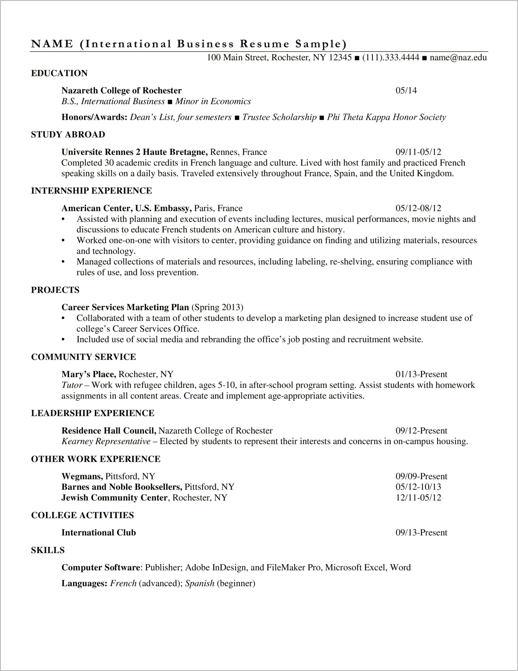 Examples Of Dean List On Resume