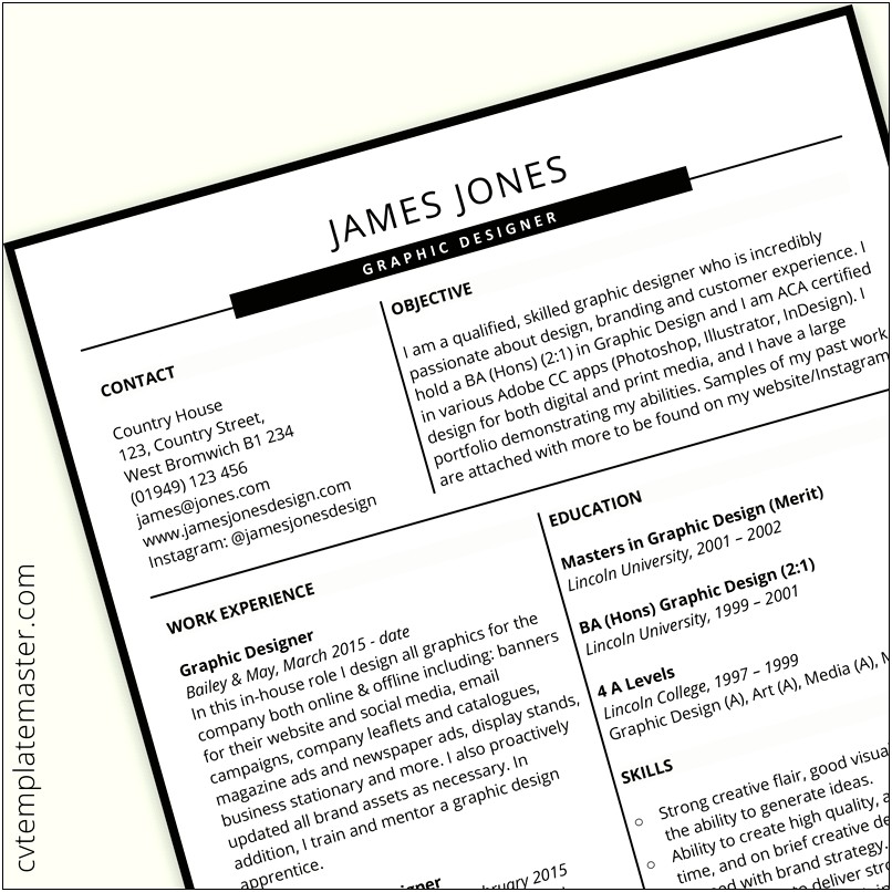 Examples Of Digital Resumes Graphic Design
