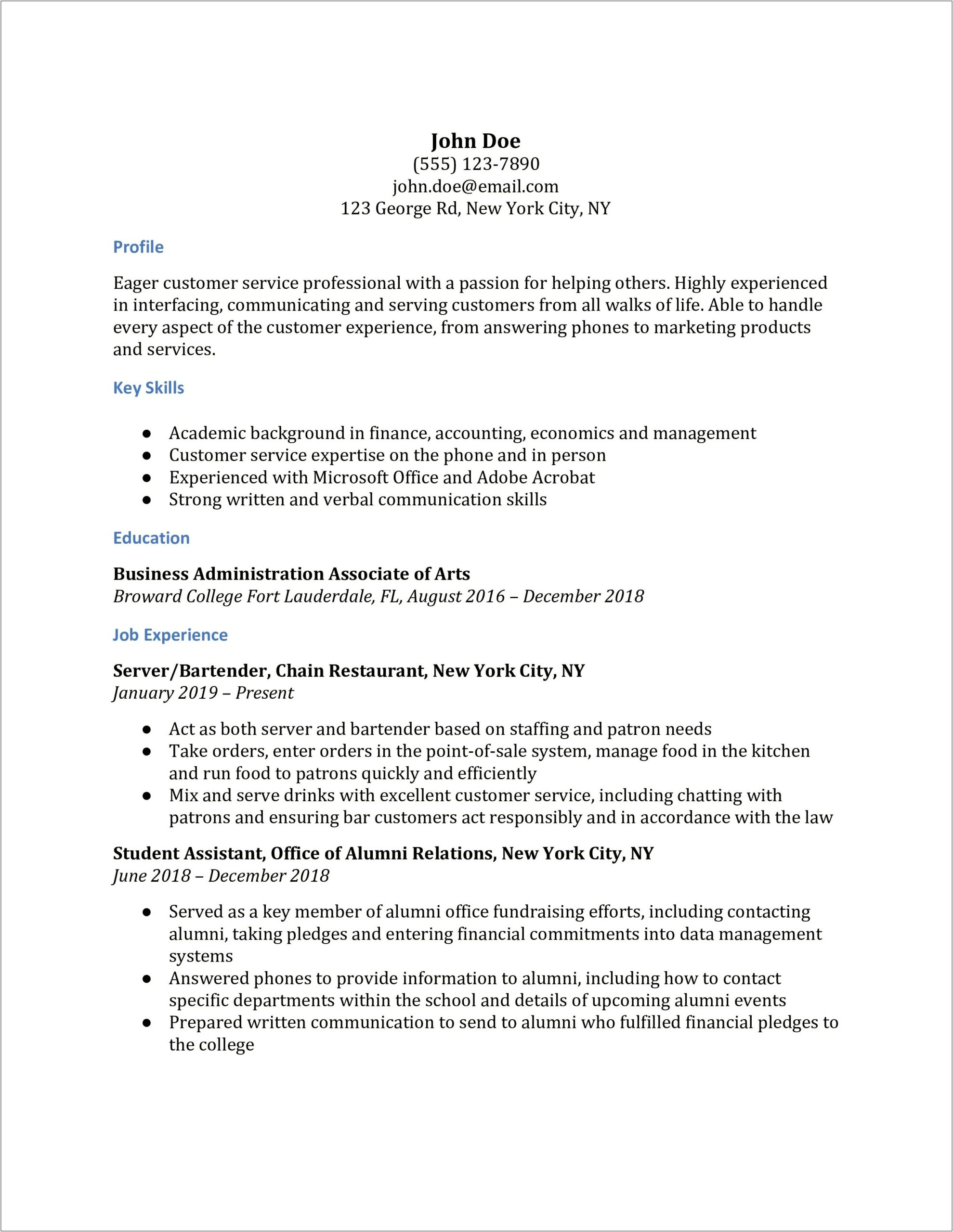 Examples Of Educational Administration Resumes