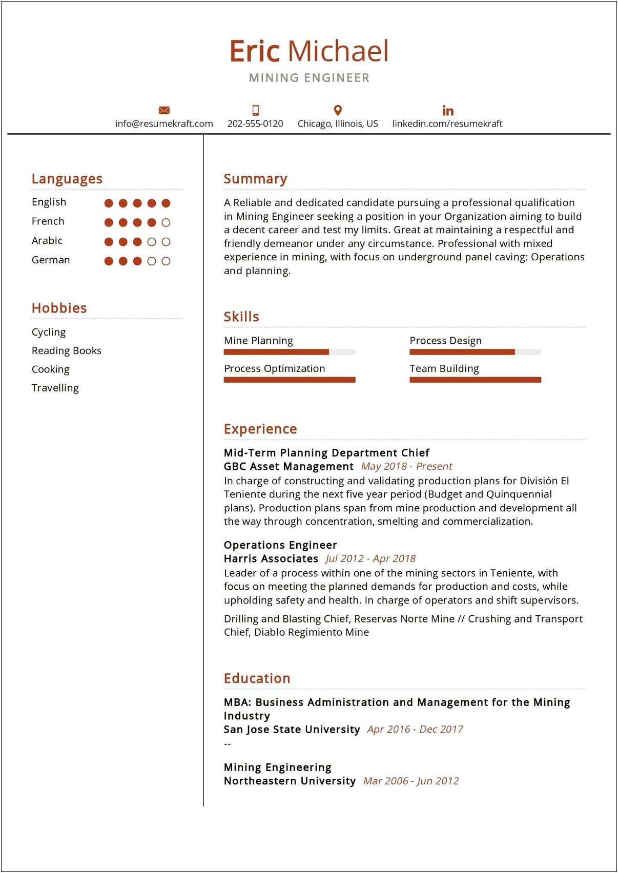 Examples Of Engineering Student Resumes