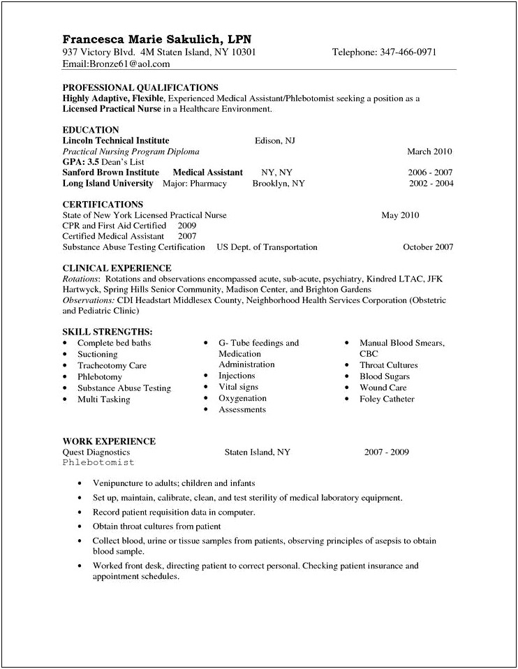 Examples Of G Tube Skills On Resumes