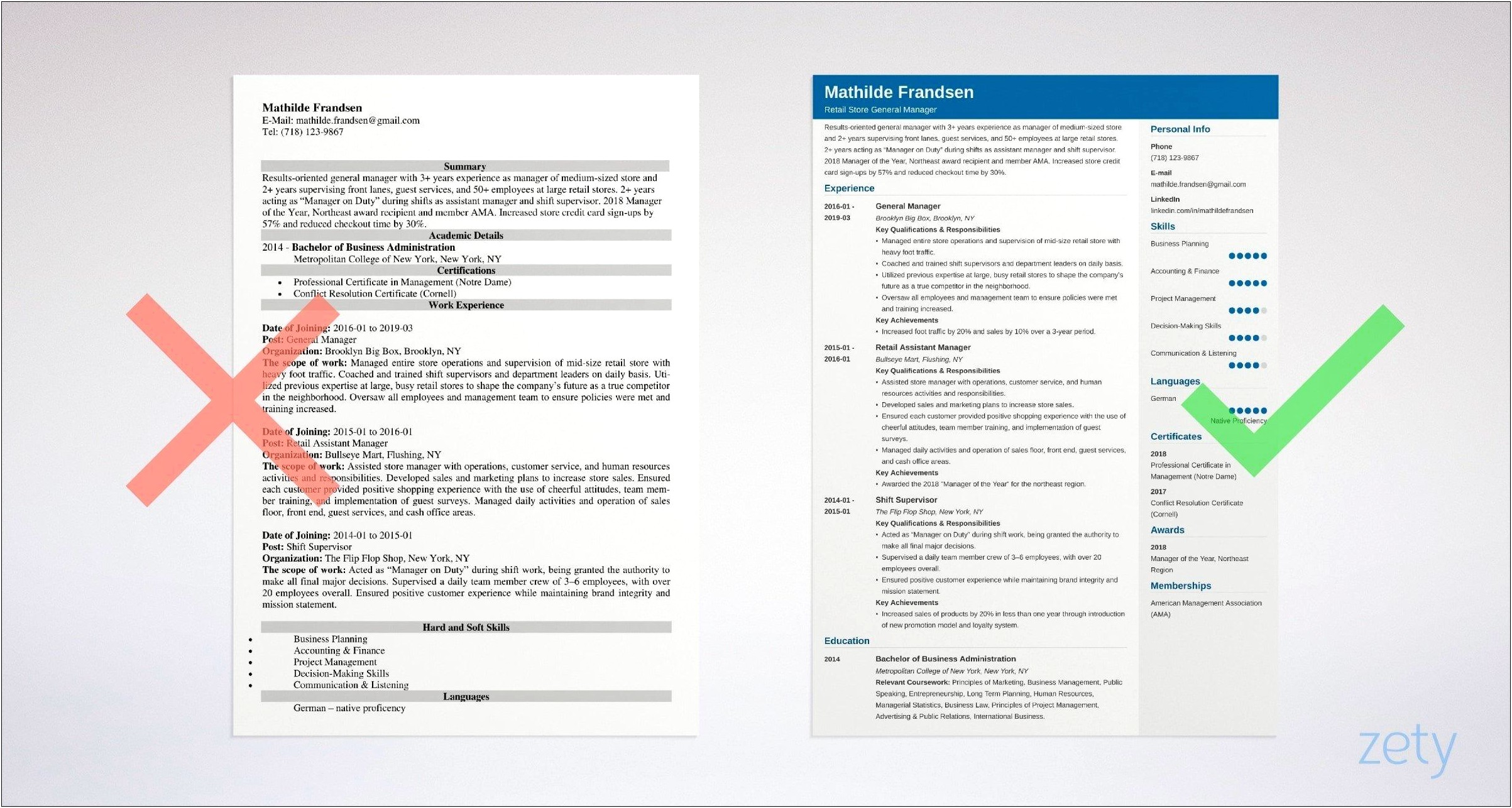 Examples Of General Manager Resumes