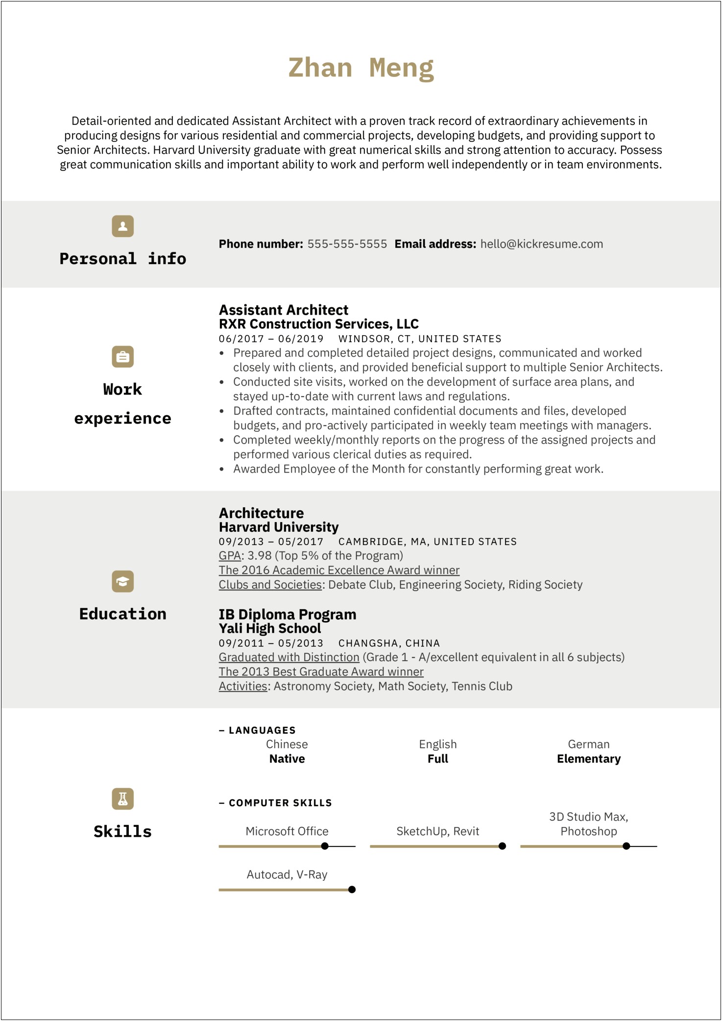 Examples Of Good Architecture Resumes