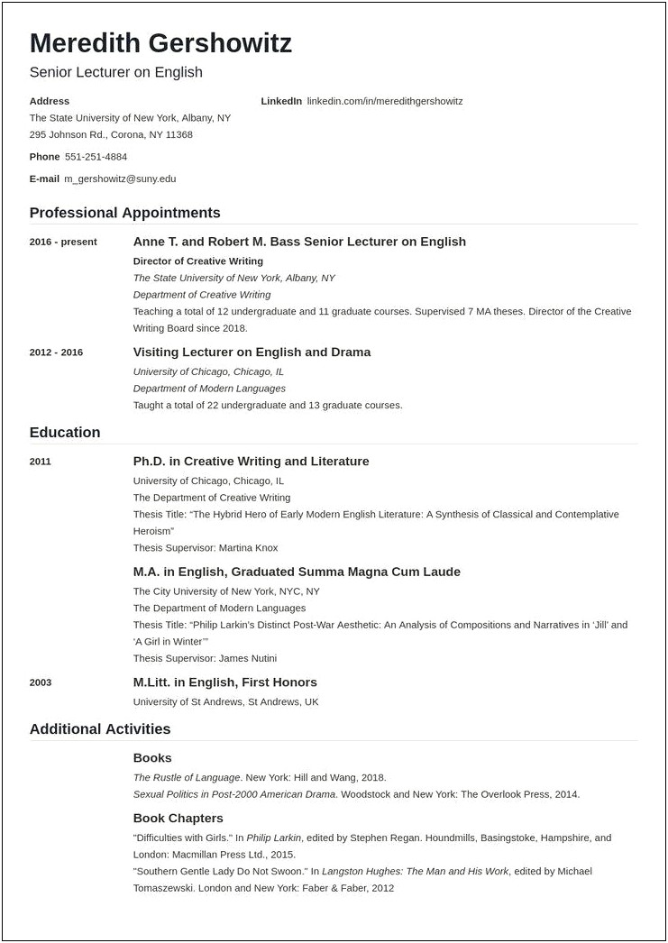 Examples Of Good Resume Format