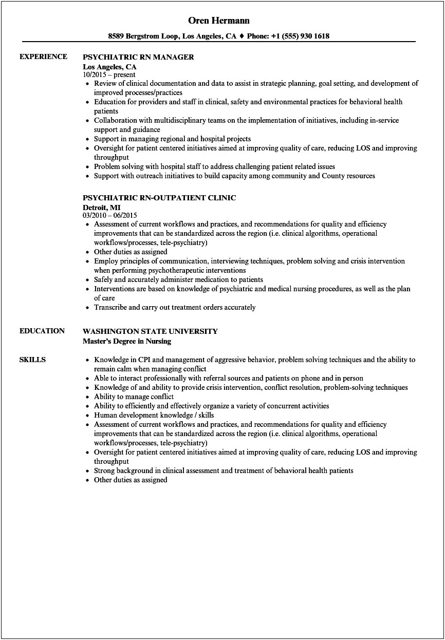 Examples Of Home Health Rn Resume