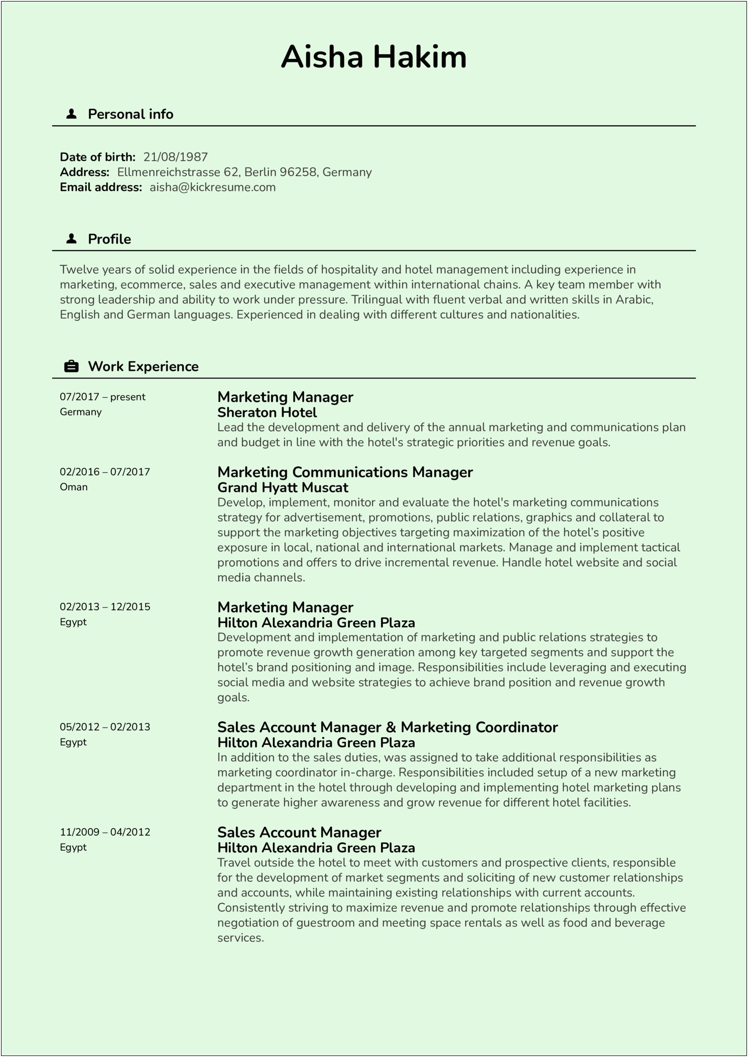 Examples Of Marketing Resume Career Objectives