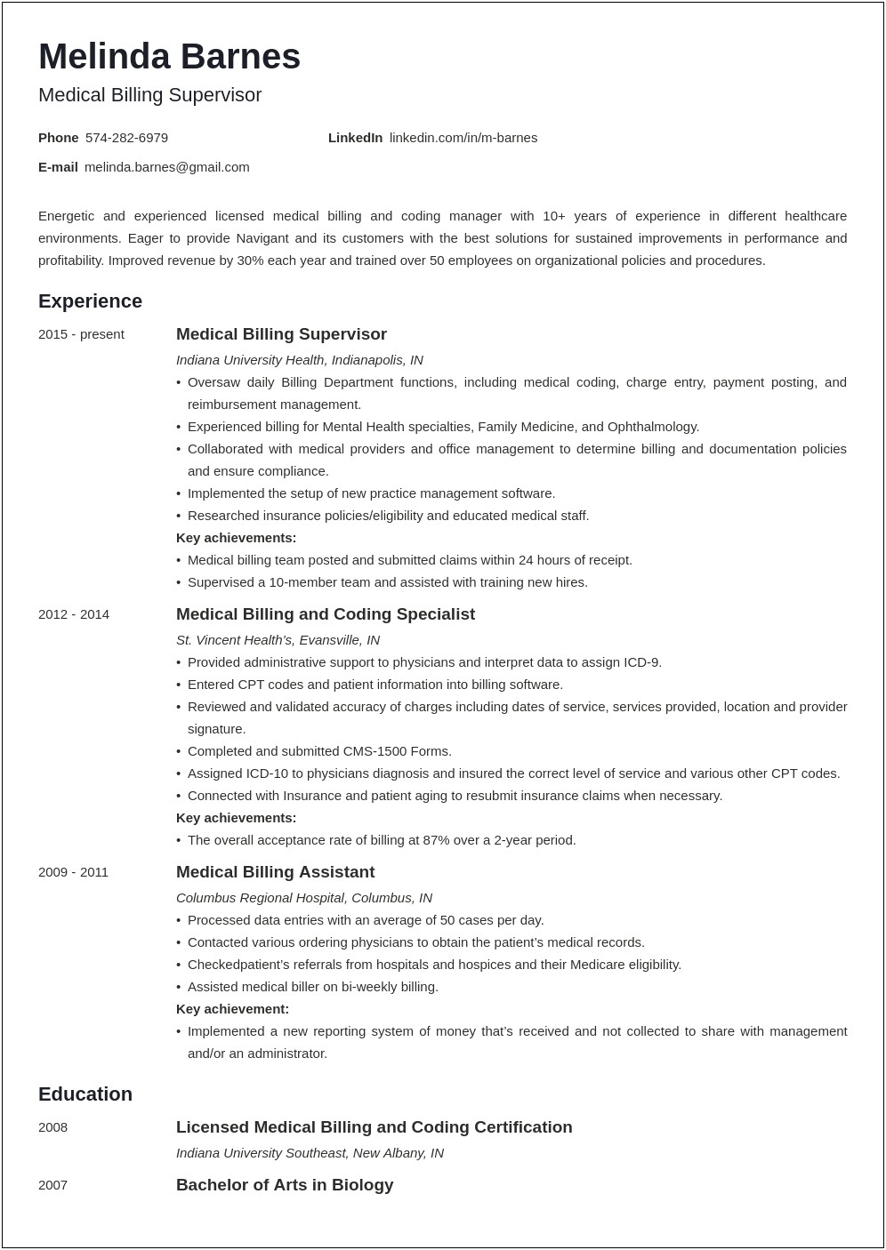 Examples Of Medical Resumes Objectives