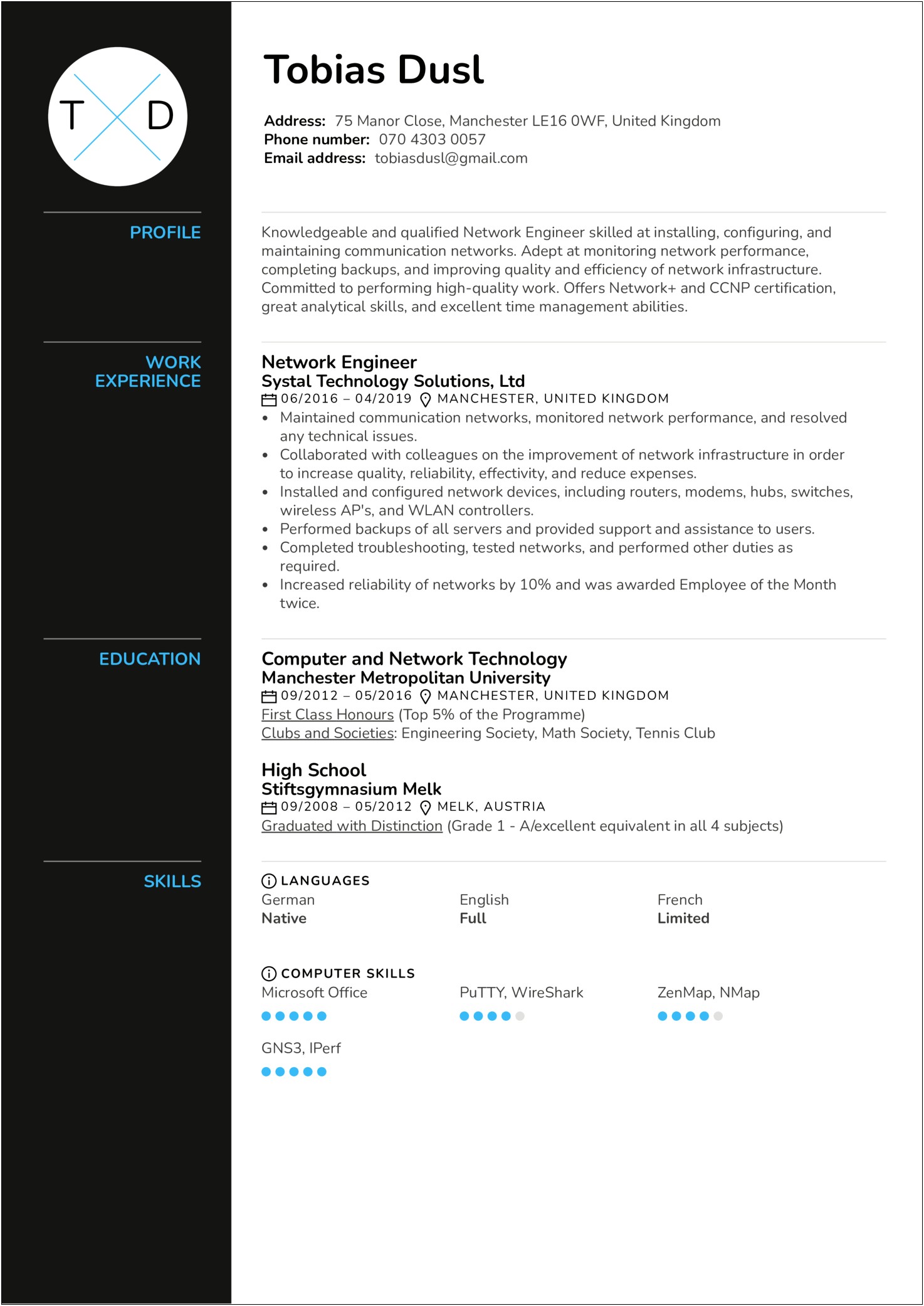 Examples Of Network Engineer Titles On Resumes