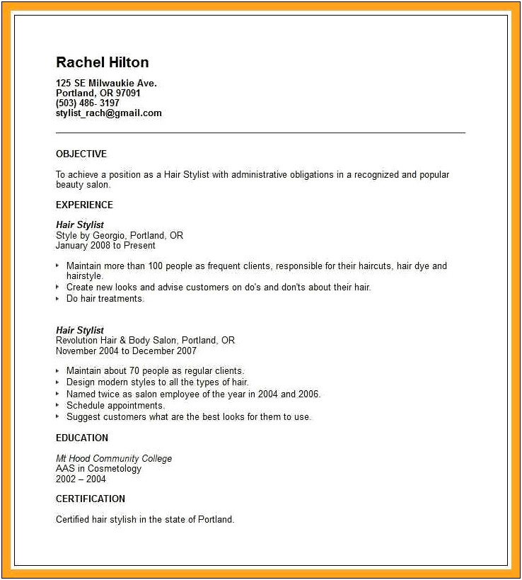 Examples Of New Esthetician Resumes