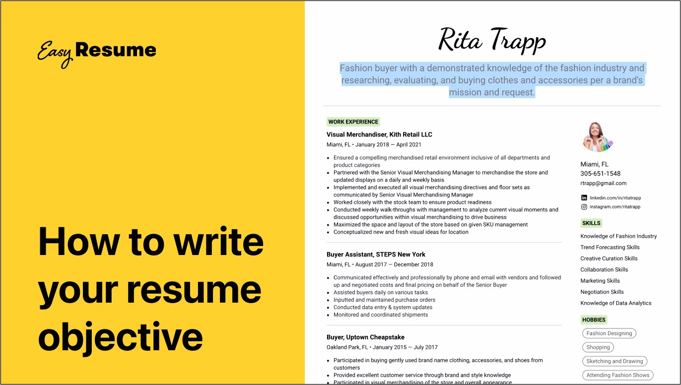 Examples Of Objective Resume Statement