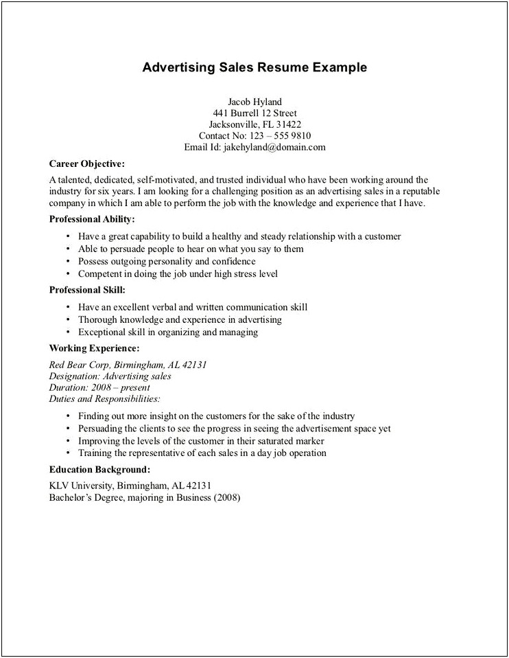 Examples Of Objective Statements For A Resume