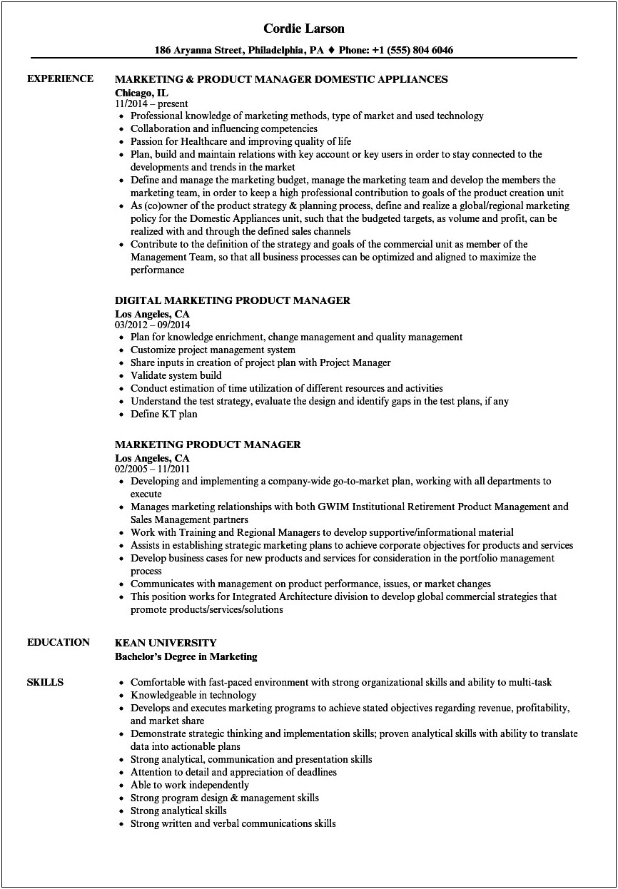 Examples Of Objectives For Product Analyst Resume