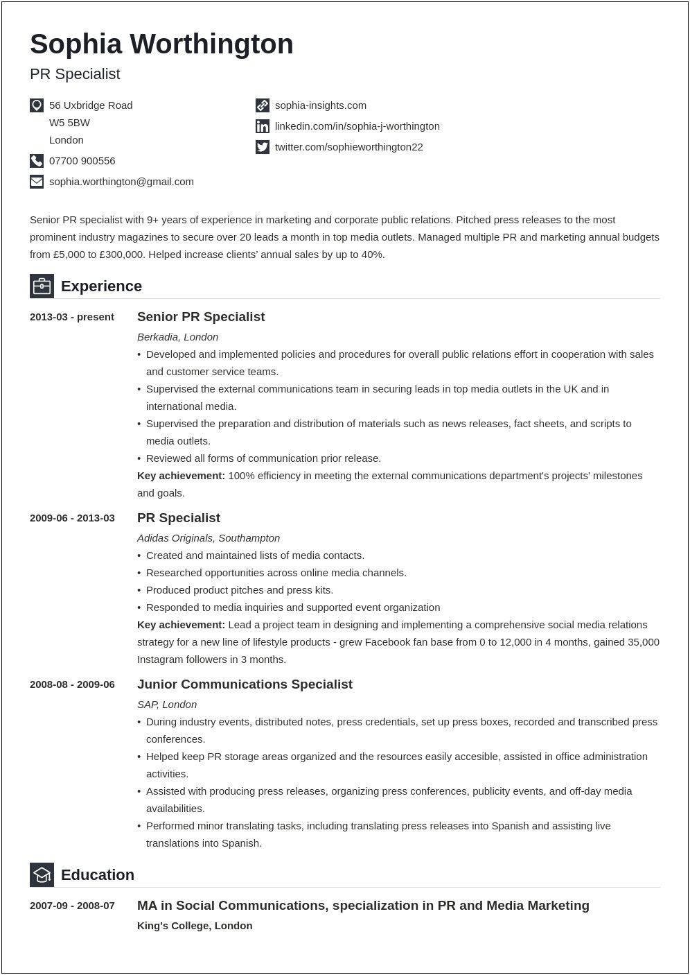 Examples Of Personal Characteristics For Resume