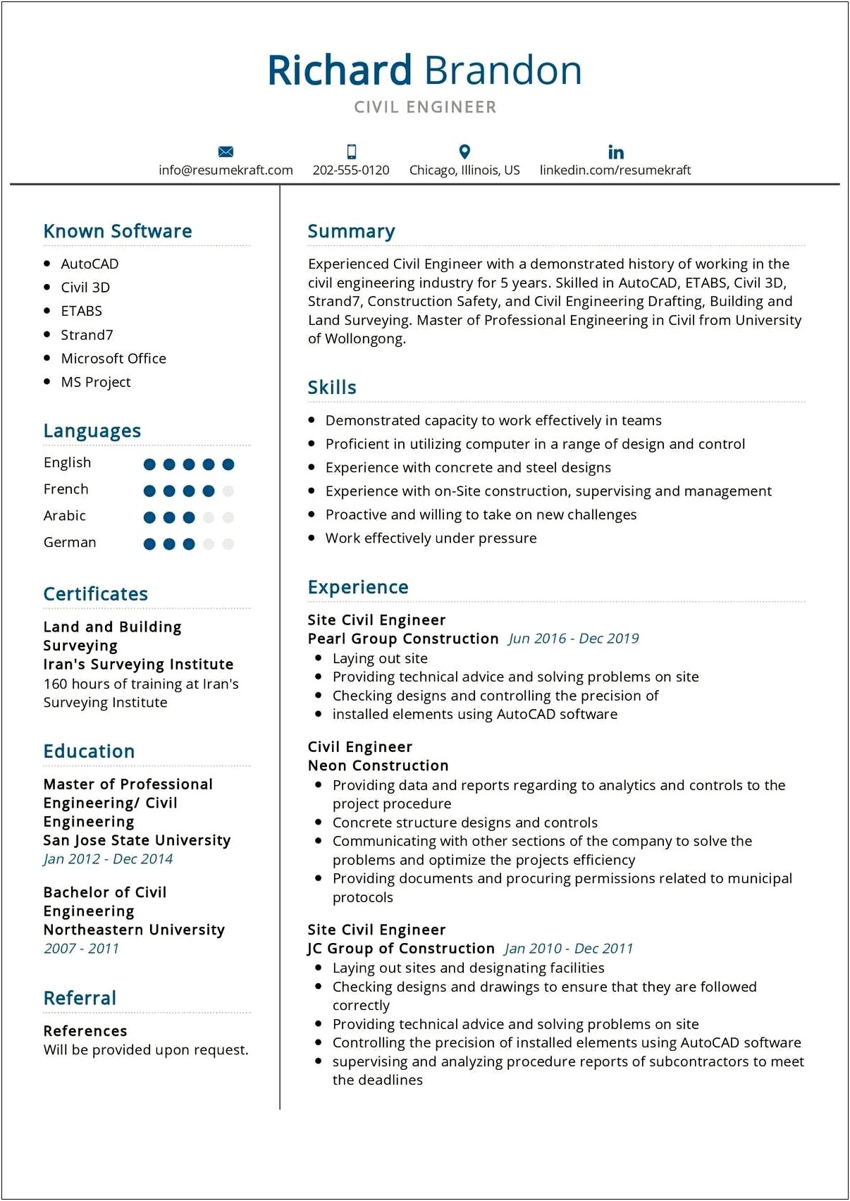 Examples Of Professional Engineering Resumes