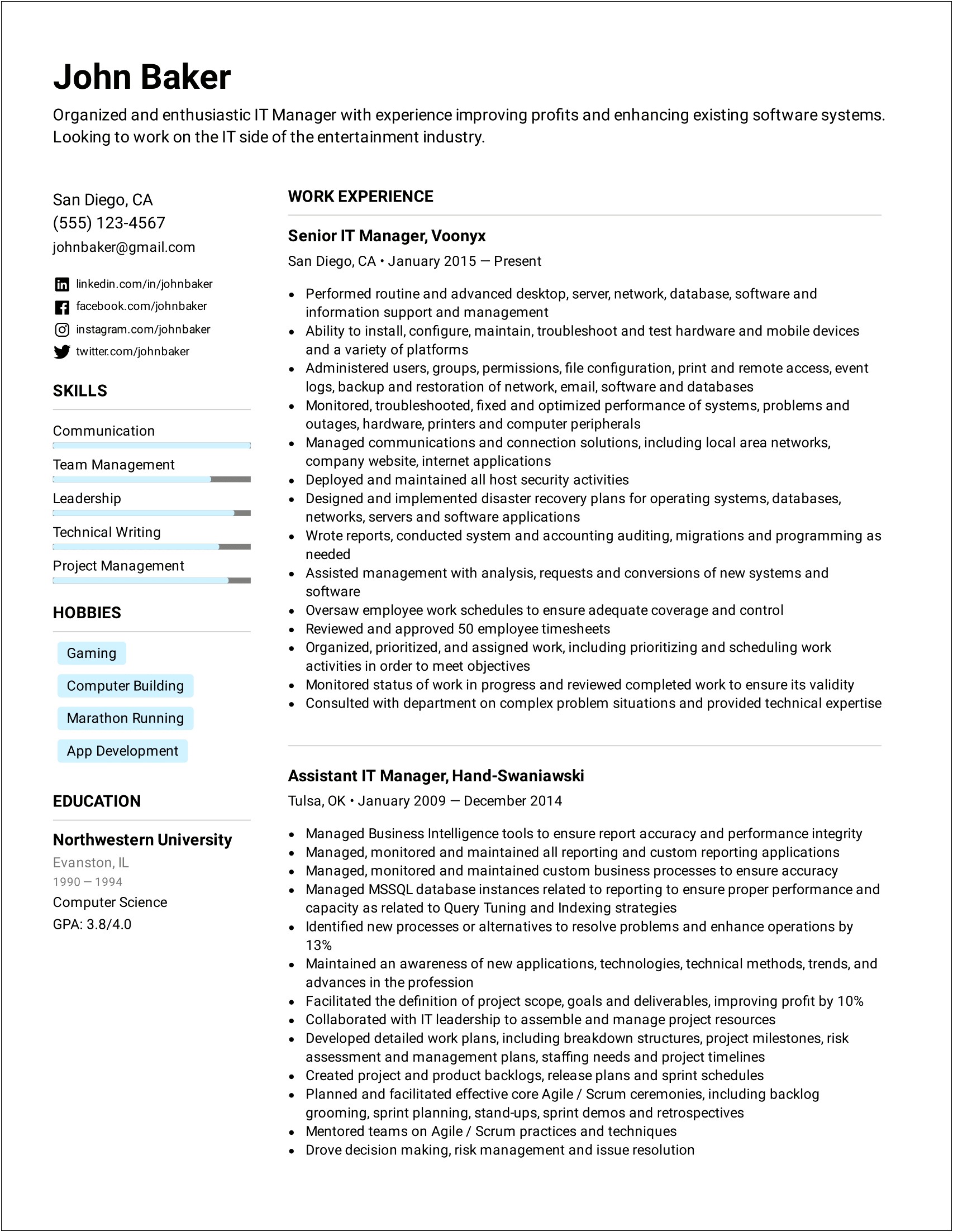 Examples Of Remote Marketing Manager Resume