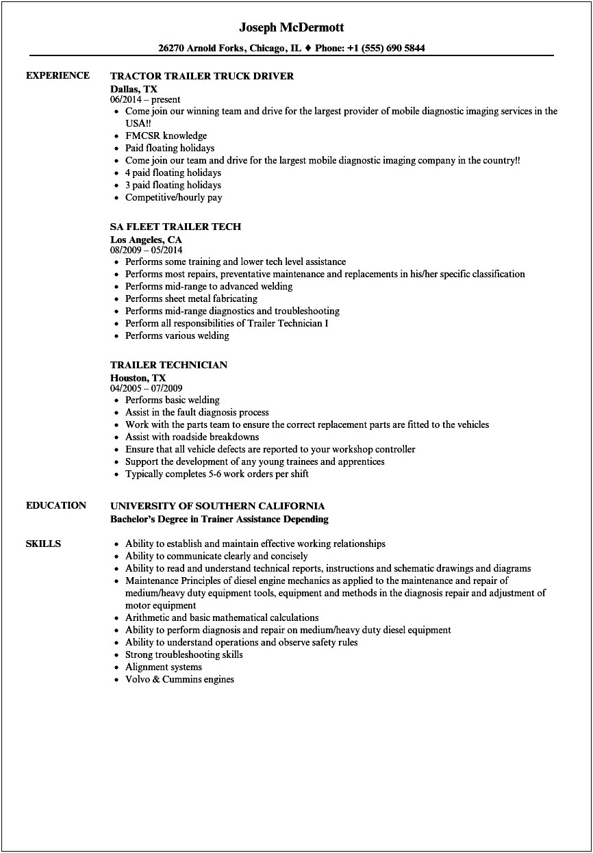 Examples Of Resume For Welding