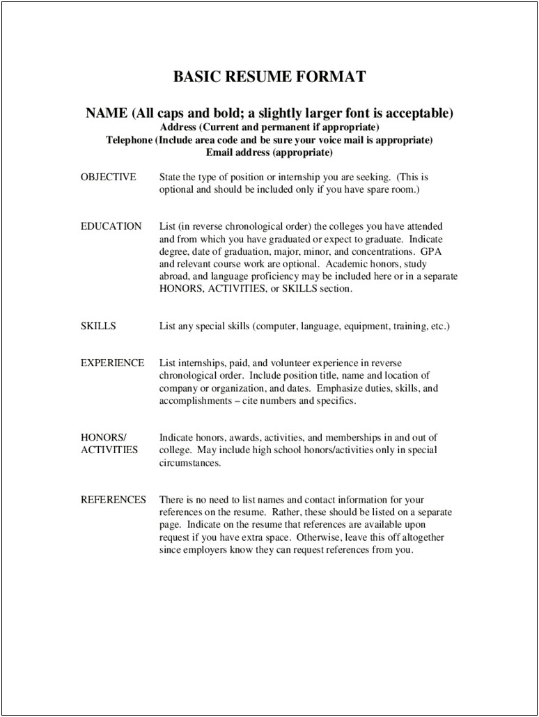 Examples Of Resume Reference List