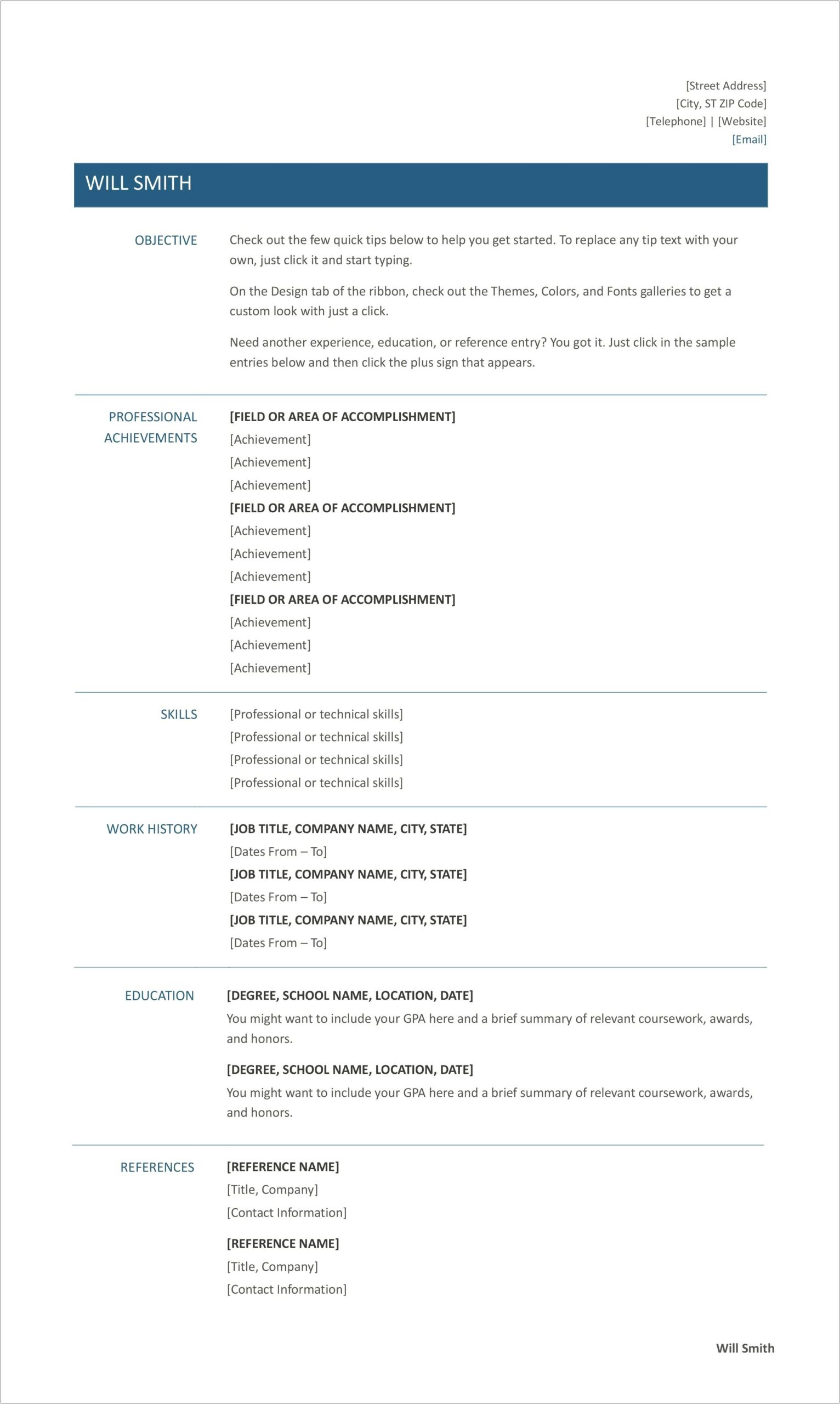 Examples Of Resume References Format