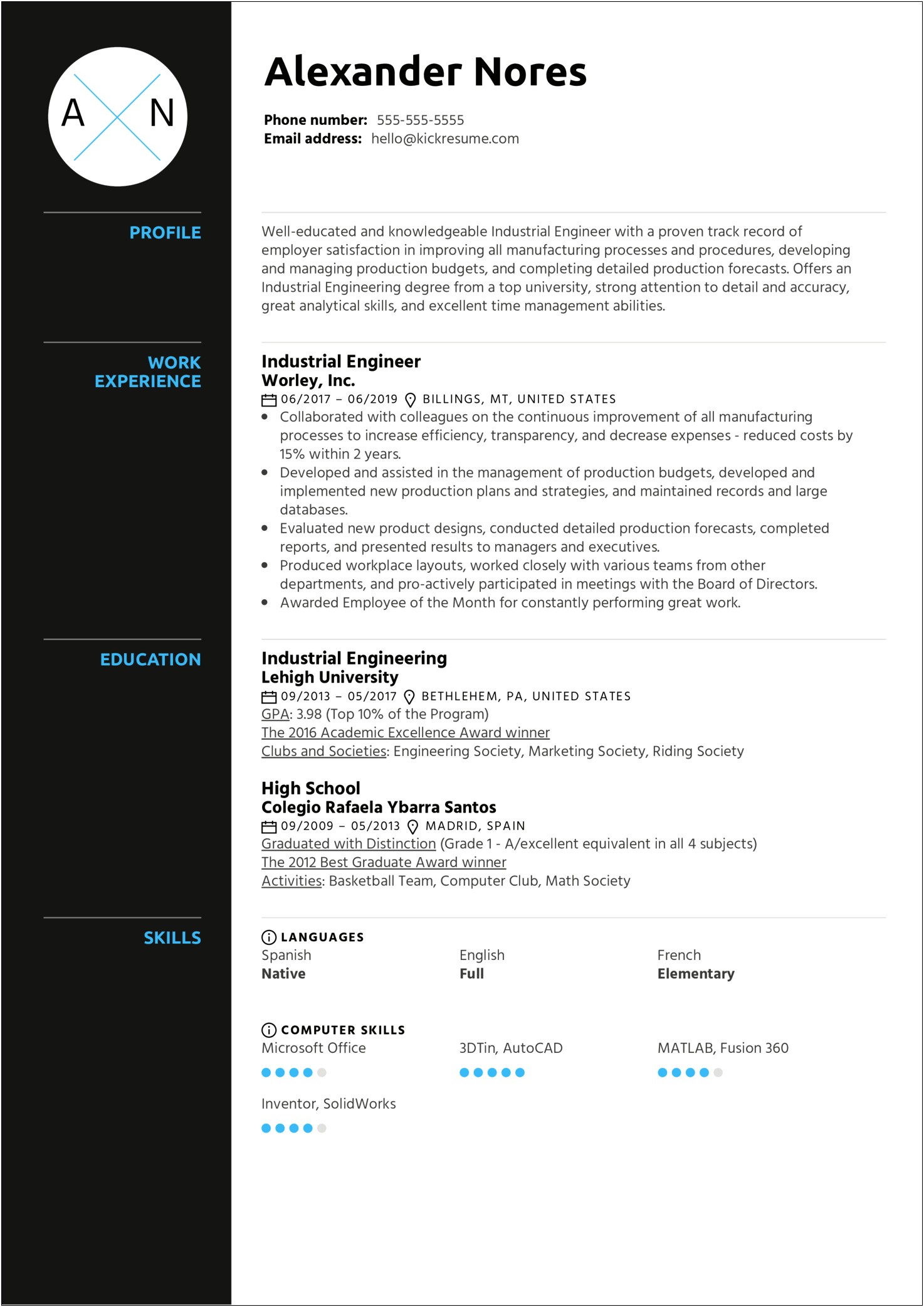 Examples Of Resumes For Engineer