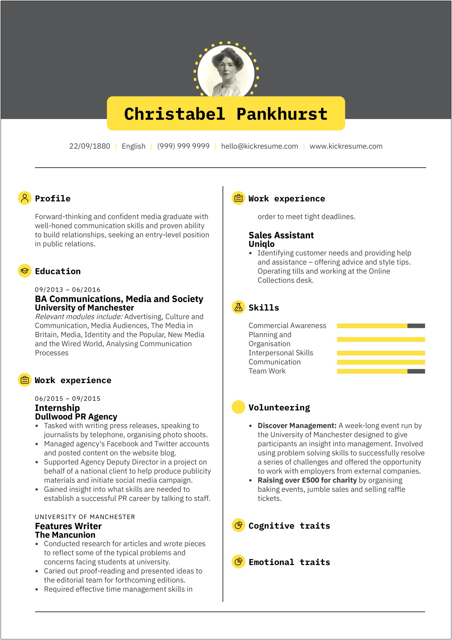 Examples Of Resumes In Media