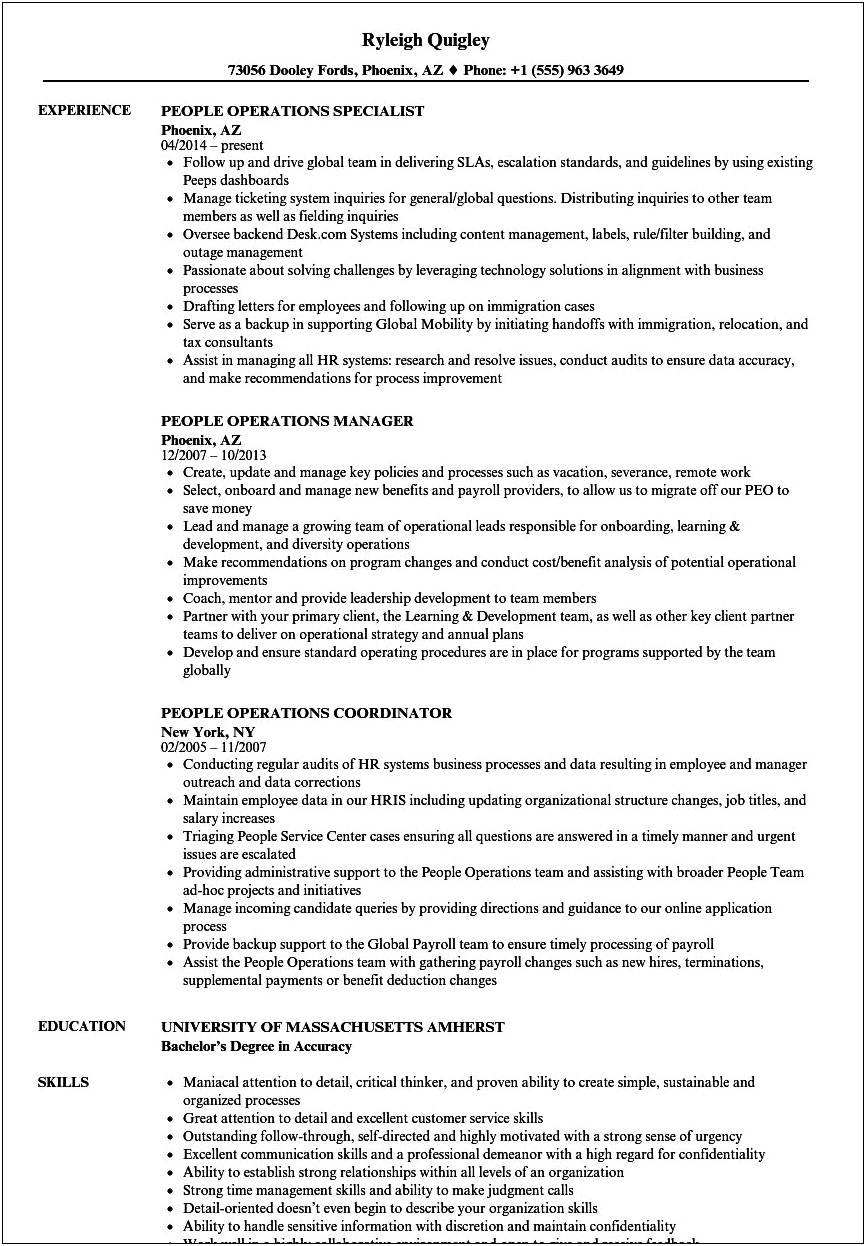 Examples Of Resumes Of People Hired