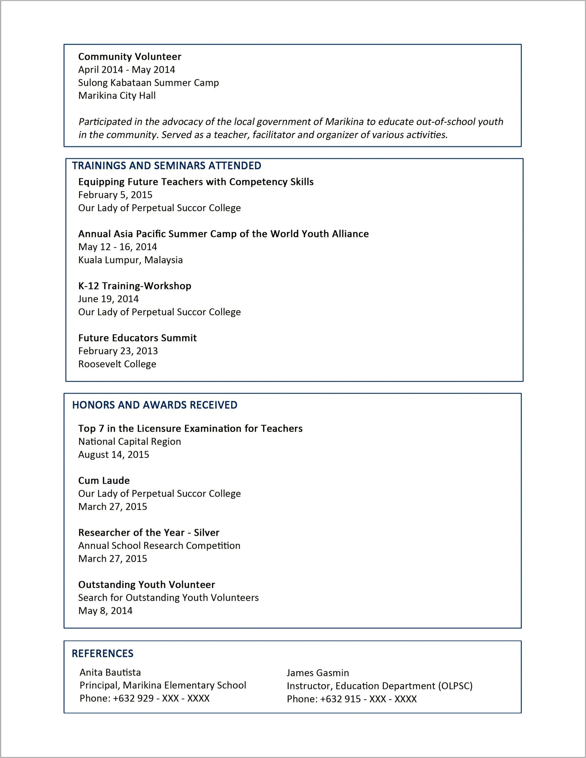 Examples Of Sample Resumes For Jobs