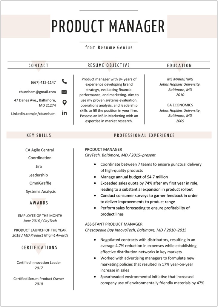 Examples Of Senior Manager Resumes