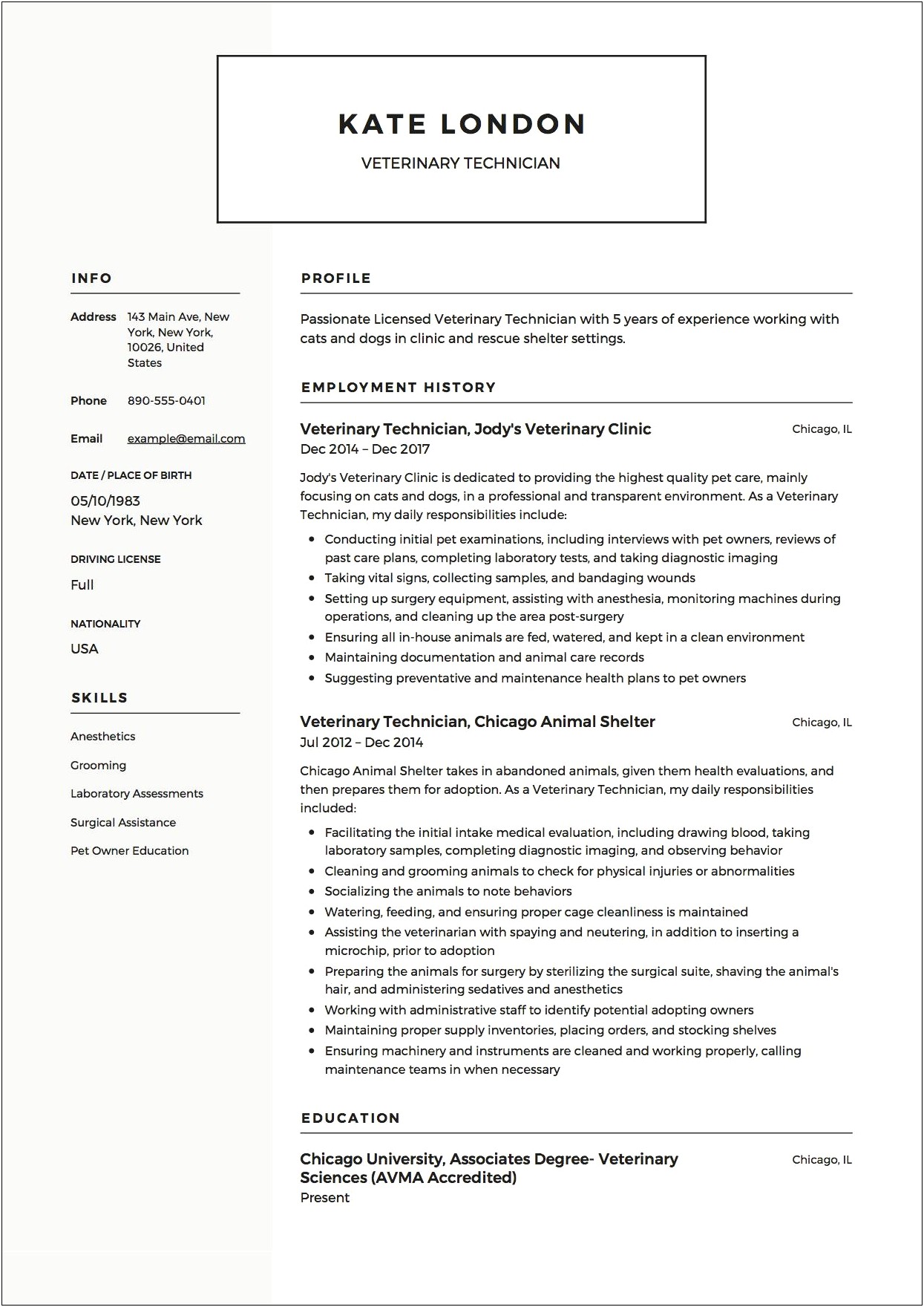 Examples Of Surgical Tech Resume