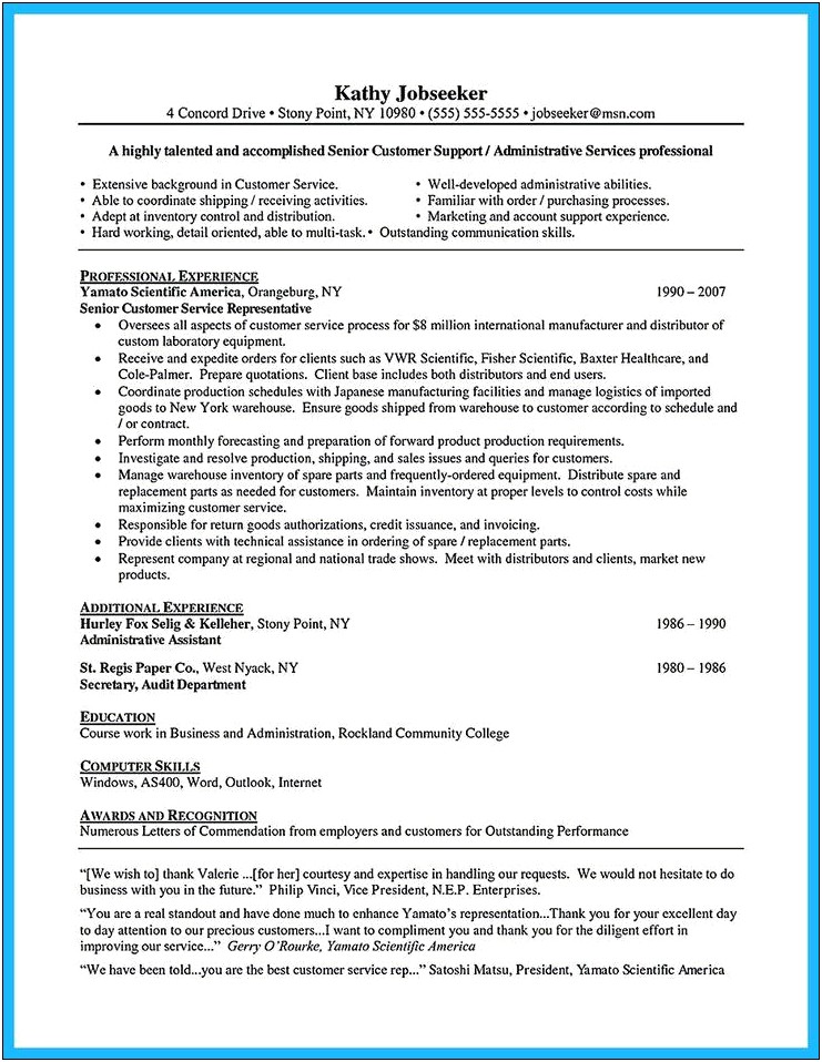 Examples Of Well Written Resume Objectives