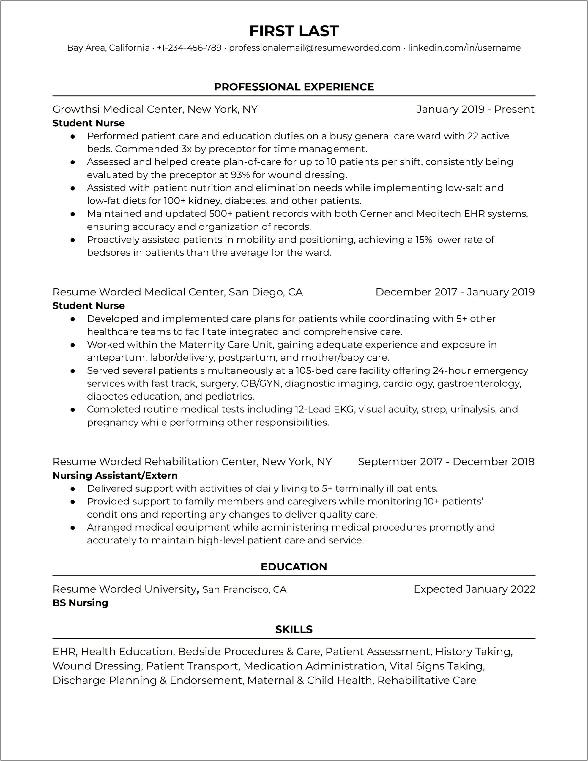 Examples Of Wound Care Resumes
