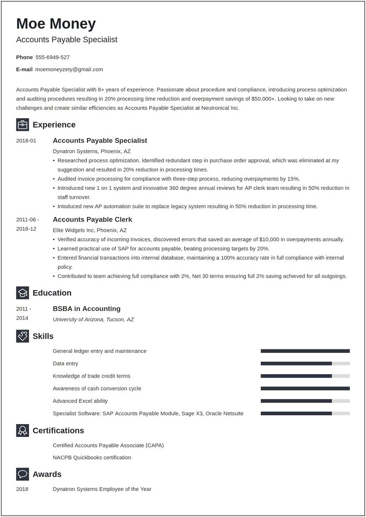 Excel Resume Sample Job Hero